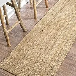 imsid Shinny Bangla Jute Braided Natural Rug Hand Woven & Reversible for Living Room Kitchen Entryway Rug, Jute Rectangular Braided Rug, Farmhouse Rag Rug, Rustic Rug 2x3 feet-image-3