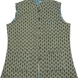 shubhangi collections Women's Green Quilted Reversible Sleeveless Jacket-picture-18