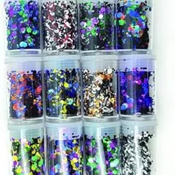 BanteyBanatey® Metallic Glitter for Art & Craft, DIY, Scrapbooking, Card Making, Project Work, Nail Glitter, Assorted Craft Glitter for Epoxy Resin Art, Resin Mould Filler Mix Colour Chunks-picture-18