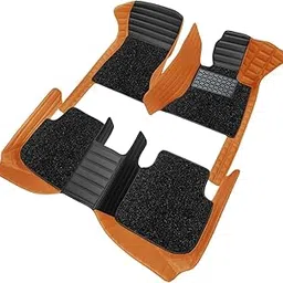 9D Combination Foot Mat | Waterproof | Anti-Slip | PU Leather | Full Coverage | All Weather | Custom Fitted | Car Mats | Compatible with Maruti Suzuki Fronx 2023 - Black AZ-Tan image 1