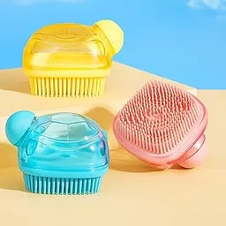 Pack of 3 Silicone Bath Body Brush with Shampoo Dispenser – 3 in 1 Soft Bristle Shower Scrubber for Gentle Exfoliation, Deep Cleaning & Massage – Refillable Soap Dispenser Brush for Kids, Adults & Pets (Multicolor)-picture-16