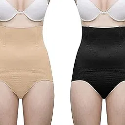 nighty nine Women’s Cotton Lycra Tummy Control 4-in-1 Blended High Waist Tummy & Thigh Shapewear Beige _T01-picture-29
