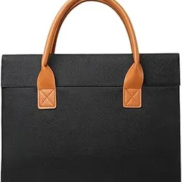 Fashion My day Men Women Briefcase Business Fashion Notebook Bag for Office Commuting Daily 38x29x4 cm Black-image-95