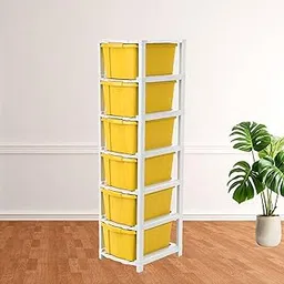 KAVIRA Plastic Drawer Organizer Self Standard Rectangular Multi Purpose Modular Drawer System Large Chest of Drawer Organizer for Home Office (YELLOW, 6XL)-picture-11