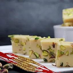 80 Rose Garden Rakhi Gifts | Pista Barfi Mithai 500g | Pack of 05 Rakhi | Nextday Delivery-image-22