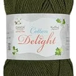 Ganga Acrowools Cotton Delight Crochet Yarn | Premium DK Weight Cotton Yarn, OEKOTEX Class L Certified for Baby Blankets & More, Pack of 1 Ball = 100 Grams (Dark Olive)-picture-27