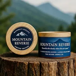 The Divine Aroma Co. Mountain Reverie – Nature Inspired Aromatherapy Candle | Fresh Mountain Rain Scent | Soy Wax Travel Tin for Stress Relief & Clarity | 75 grm-image-6