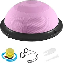 BNF® Balance Ball with Resistance Bands and Pump for Gymnastic Full Workouts Pink-Sporting Goods-Fitness Running & Yoga-Fitness Equipment & Gear-Exercise Balls-1 Balance BallPull ropePumpAir Plug-image-9