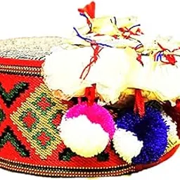 chamba heritage Unisex Traditional Himachali Cap/Pahadi Topi with Attachable Sacred Flower 26 03 Multicolour-picture-25