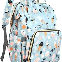 Lil Sprouts Premium Mother Bag, Diaper Bag Multi-Function Waterproof Travel Backpack Large Capacity Mummy Bag - Diaper Bag (Cream)-image-86