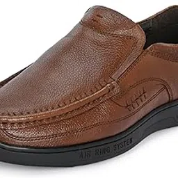 blue leather by centrino Genuine Leather Men's Formal Slip on Loafers |Comfort Trendy Non Lace-Up Design |Flexible Mocassins |Leather with Anti-Skid Sole |Perfect for Walking & Business Work (3943)-picture-12