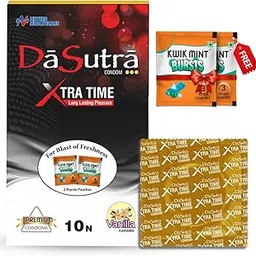Dasutra Xtra Time Dotted Condoms For Men | Long Lasting Pleasure For Both | 3 in 1 Multi Textured Lubricated Condoms (Vanilla, 10 Count (Pack of 2)-picture-22