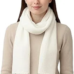 Premium Wool-Blend Winter Muffler for Men & Women | Soft White Muffler | Soft Warm Scarf | Stylish Woven Design | Long Winter Neck Wrap-picture-35