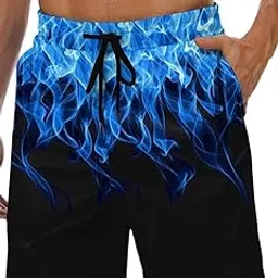 lzzidou Men's Swim Trunks 9 Inch Inseam Bathing Suit Hawaiian Swimsuits Mesh Lining Beach Shorts with Pockets-picture-10