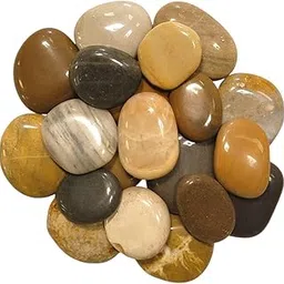 Large Polished River Stones (3–4 Inch, 1KG) – Natural Earth Tone Accent Rocks image 1