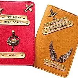 celed Customised Quoated Passport Cover with Name and Charm Combo Pack| 2 in one Pack Passport Holder| Stylist Caption Design with Name and Charm-picture-12