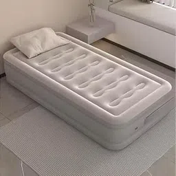 Designer Single Air Bed, Blow Up Bed for Home Portable Camping Travel, Inflatable Bed with Built-in Electric Pump, 3 Mins Quick Self-Inflation/Deflation Guest Air Mattress-image-58