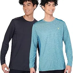 technosport Men's Slim Fit Full Sleeve Crew Neck T-Shirt with SPF50+, Double Cool Propeties for Gym, Sports and Daily Use-picture-28