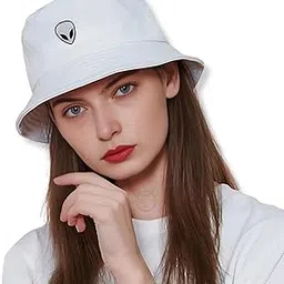 tomorrow fashion Tomorrow Alien Bucket Hat UFO Abduction Apparel Cap Summer Sun Mens Womens Unisex | Packable Fisherman Caps Outdoor Trendy Hats White-picture-17