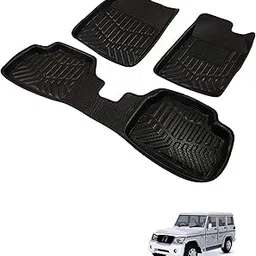 Kozdiko Car 3D Foot mat, Floor Mat Black Color for Mahindra Bolero XL-picture-25