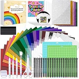 The Ultimate Accessories and Supplies Bundle for Cricut Makers and All Explore Air - The Starter Kit with Weeding Tools, Glitter Vinyl, Permanent Vinyl, Transfer Paper for Crafting Projects-picture-15