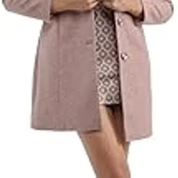 pro-tex Women Solid Winter Wear Single Breasted Woolen Overcoat Light Pink XL-picture-10