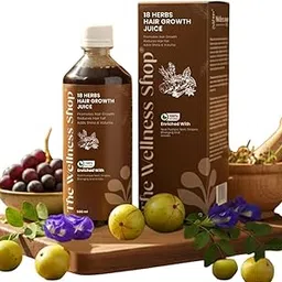 The Wellness Shop 18 Herbs Ayurvedic Hair Growth Juice - Hair Fall Control & Strengthens Root - with Bhringraj, Noni & Amla | Herbal Scalp Nourishment for Men & Women | 500ml (Pack of 1)-picture-37