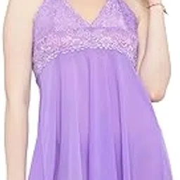 n-gal Sexy Asymmetric Hot Honeymoon Short Night Dress Nightwear with G-String Panty Trendy Babydoll Nighties for Women-picture-52