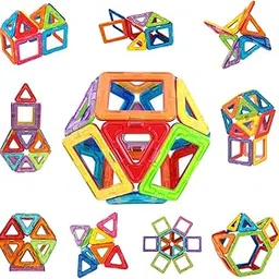 Wembley Magnetic Blocks for Kids Toys for 3+ Yrs Old Boys Girls|Magnetic Toys for Kids 4 5 6 7 8 9 10 Years Magnet Puzzle Game Toy for Kids -20 Pcs,Multicolor-image-20