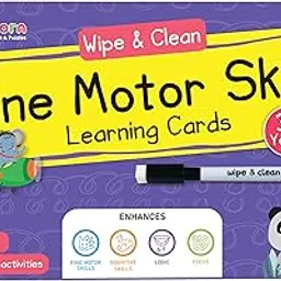 Popcorn Games & Puzzles Fine Motor Skills Wipe & Clean Reusable Learning Social_Skills Flash Cards 2+ Years Kids|Master The Motor Skills of Your Brain 16 Cards with Wipe & Clean Marker-image-78
