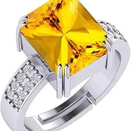 apsloose Natural Citrine/Sunela Original Gemstone Silver Plated Adjustable Ring For Women And Men - 3.25 Carat-12.25 Carat-picture-20