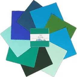 Soimoi 40 Pcs 5 x 5 inches Solid Quilting Fabric Bundles Precut, Solid Layer Cakes Patchwork Materials for Crafts, DIY Cotton Fabric Squares, Charm Squares for Quilts, Sewing - Ocean Breeze-picture-23