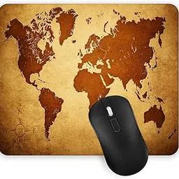 Gadgets WRAP Mouse Pad Mouse Mat with Anti-Slip Base with Spill-Resistant for Laptop, MacBook Pro, Gaming Computer - World Vintage Map-image-30