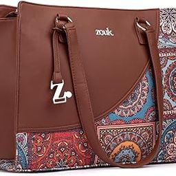 zouk Women's Office Essential Bag | Jute | Vegan Leather Handcrafted Tote Bag With Double Handle Shoulder Strap-picture-44