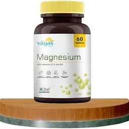 Vayas Magnesium Glycinate Supplement – 400mg Per Serving – High Absorption – With Vit D3, B12 E - Supports Muscle Recovery & Better Sleep - 60 Tablets (Pack of 2)-picture-24