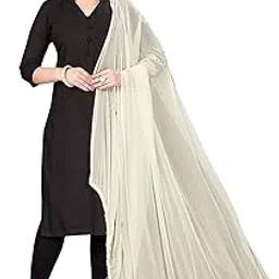 tulsi Women's Solid Casual Faux Chiffon Dupatta/Chunni/Sacarf With Pom Pom Lace (Length: 2.25 Meter, Width: 1 Meter) (Pack Of 1)-picture-25
