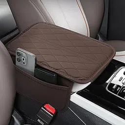 Xfopz Car Center Console Cover,Leather Car Armrest Cover with 2 Storage Bags,Universal Car Arm Rest Cover,Car Interior Accessories Protector for Most Vehicle (Brown)-picture-37