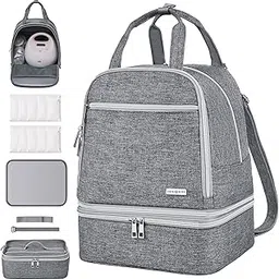 derhutzucker Breast Pump Bag, Portable Carrying Case for Spectra S1/S2, Large 30L Backpack with Storage Compartments, Pink-picture-46