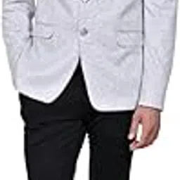 A.P. Designers Premium Men's Textured Solid Grey Blazer | Metallic Weave Finish | Two-Button Closure | Tailored Fit | Business Casual & Formal Meetings-picture-37