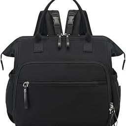 ATORSE Diaper Tote Bag Waterproof Shoulder Bag for Mom Carrying Bag Baby Diaper Bag Black-picture-5