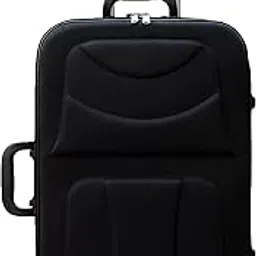Medium Cabin Suitcase (65m) - Polyester Soft-Side Luggage Trolley Bag (Black)-picture-29