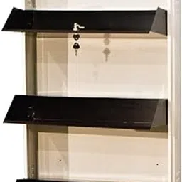 GRAZIA Powder Coated 21" 3 Door Steel Shoe Rack - White & Brown-picture-65