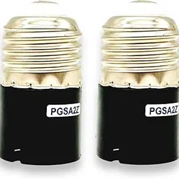 PGSA2Z® E27 To B22 Screw Base Socket Ceramic Lamp Holder Light Bulb Adapter (Black, 2-Piece) image 1