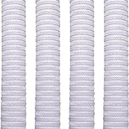 LIVOX Rubber Cricket Bat Grip White Ring Texture Bat Handle Gripper Cricket Accessories for Boys Cricket Bat Gripper, White, Pack of 4 image 1