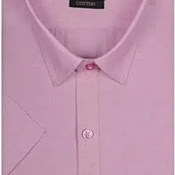 accox Men's Half Sleeves Formal Regular Fit Cotton Plain Shirt(GO489)-picture-16