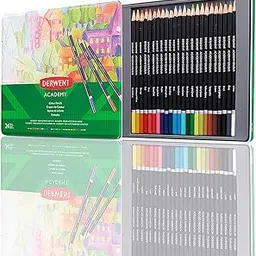 Derwent Academy Colouring Pencils Tin (Set Of 24), Black, Multi-picture-10