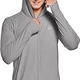 willit Men's UPF 50+ Light Jacket Sun Protection Hooded SPF UV Jacket Hiking Fishing Shirt Long Sleeve Full Zip-picture-22