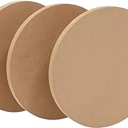 Pack of 3 Round Circle Pine MDF Wood Sheet 6 mm Thick 12 x 12 Inch Board for Art and Craft Unfinished Round Wood Slices for Resin Art, Mandala Art,Pyrography, Painting image 1