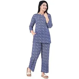 Women's Rayon Printed Night Suit Set - Top and Pajama Set, Soft Sleepwear for Women, Comfortable Loungewear, Full Sleeve Nightwear-image-10