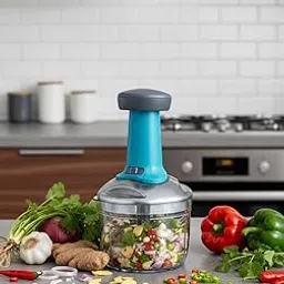 URBAN TRINITY Manual Push Chopper 700ml – Multipurpose Hand Press Vegetable, Fruit & Onion Chopper with Stainless Steel Blades (Pack of 1)-image-86